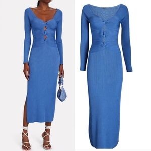 🔥Cult Gaia Melissa Knit Blue Long Sleeve Sweater Dress